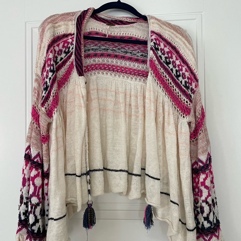 Free People crochet cardigan sweater, size M
